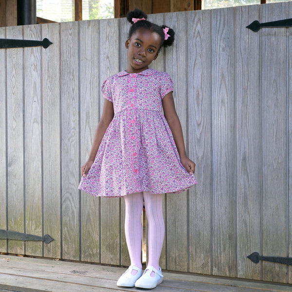 Purple Floral Button-Front Dress Rachel Riley US