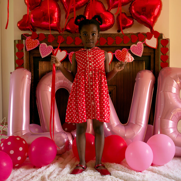 Heart Sleeveless Button-Front Dress