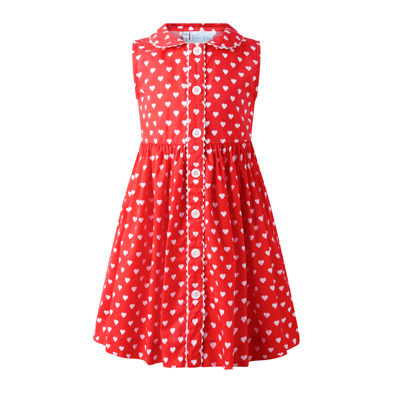 Heart Sleeveless Button-Front Dress
