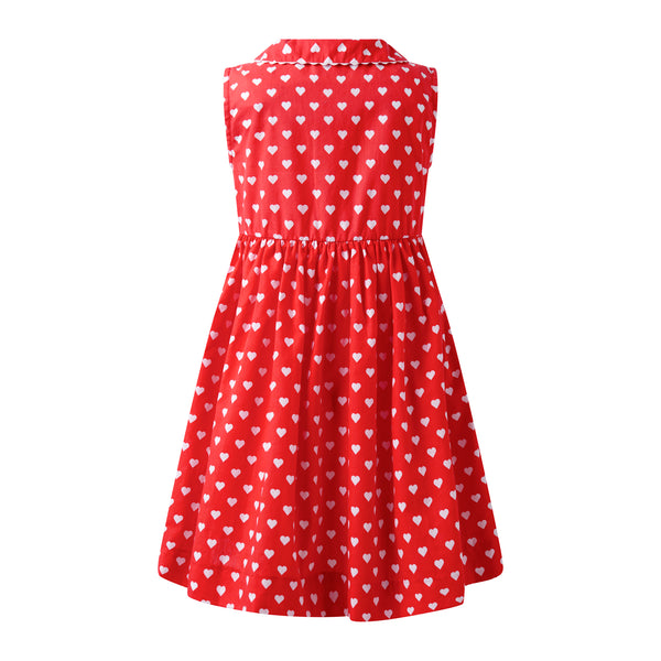 Heart Sleeveless Button-Front Dress
