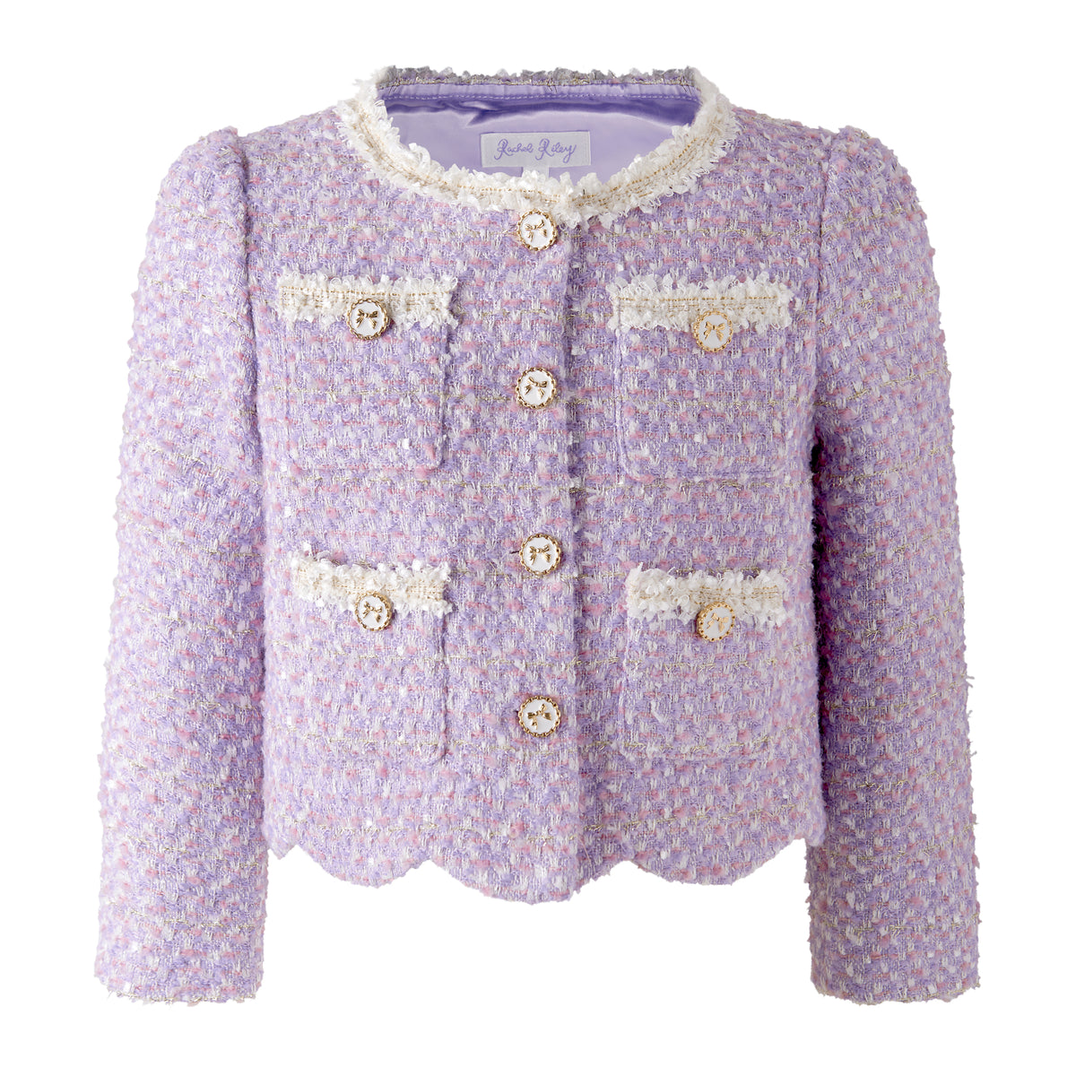 Purple Tweed Scalloped Skirt Set Rachel Riley US