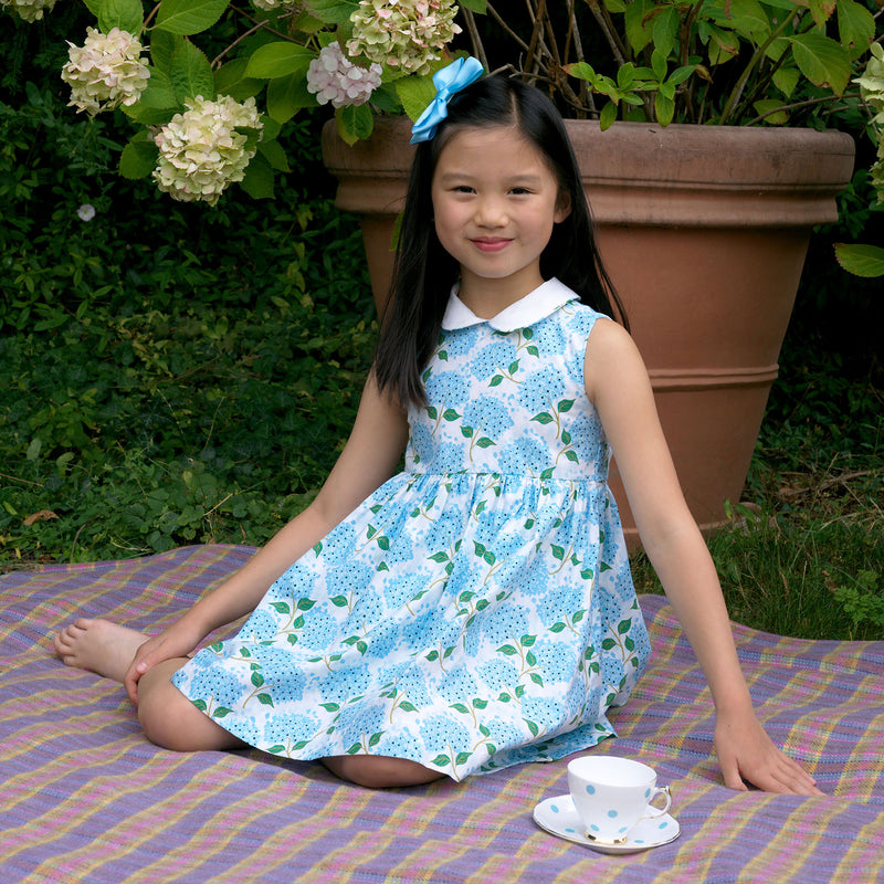Hydrangea Peter Pan Collar Dress 2y
