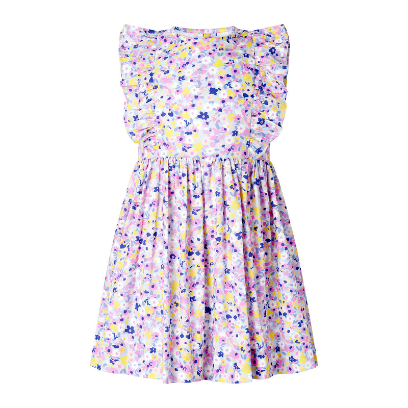 Mini Pastel Floral Frill Dress Rachel Riley US