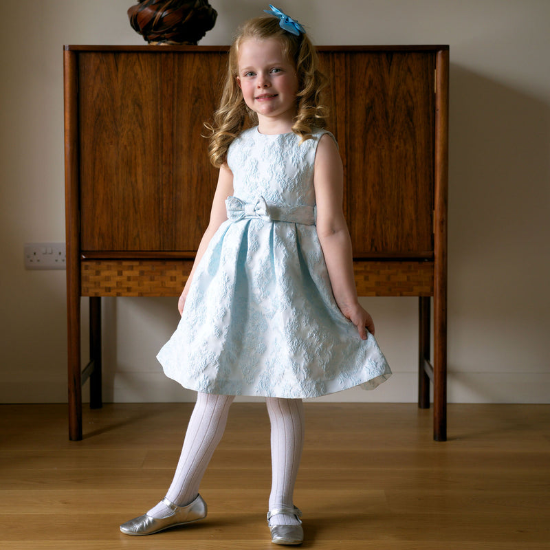 Blue Floral Damask Dress 7y Blue Floral Damask Dress 7y