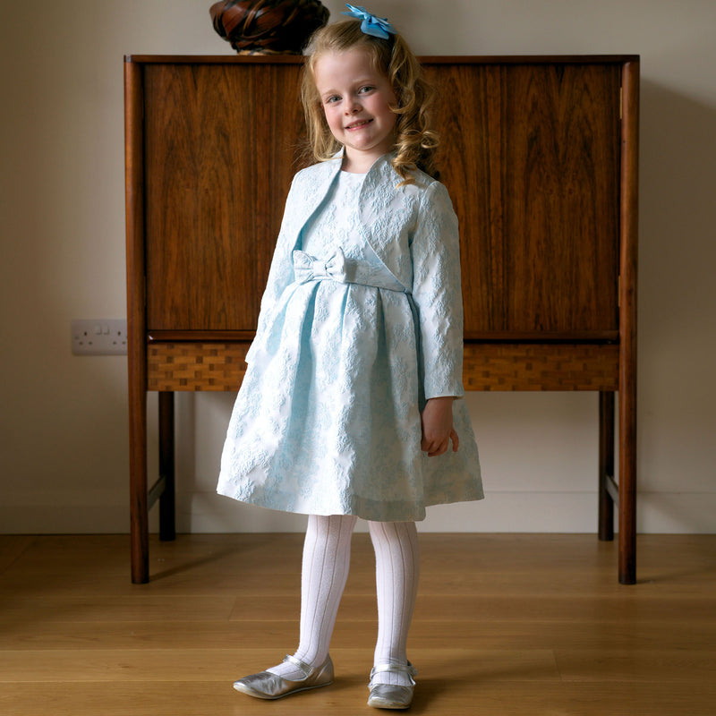 Blue Floral Damask Dress 7y
