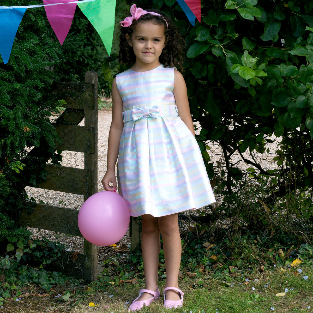 Pastel Stripe Party Dress Rachel Riley US