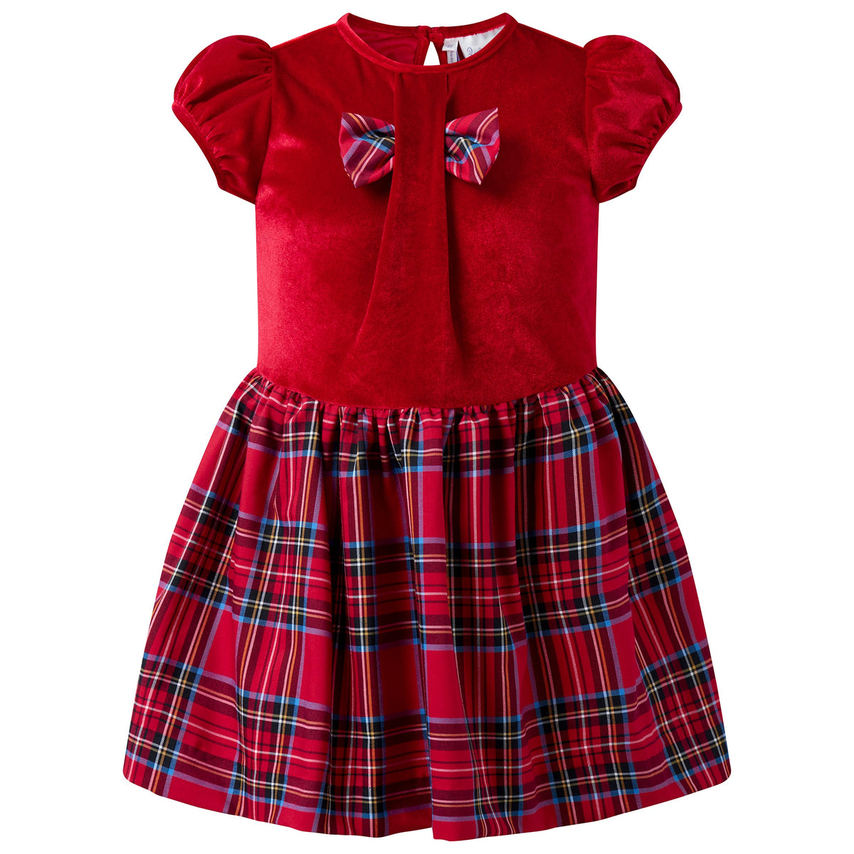 Red Velvet Check Party Dress Rachel Riley US