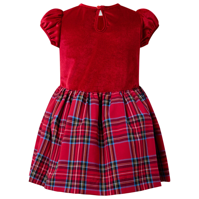 Red Velvet Check Party Dress Rachel Riley US