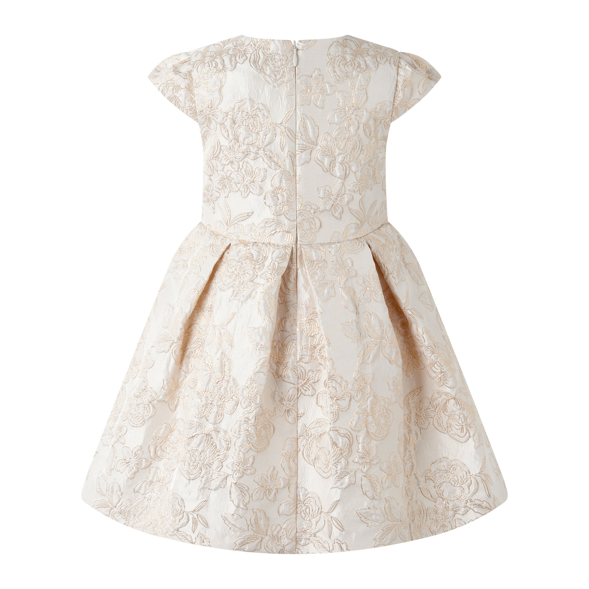 Gold Pleated Damask Party Dress Rachel Riley US