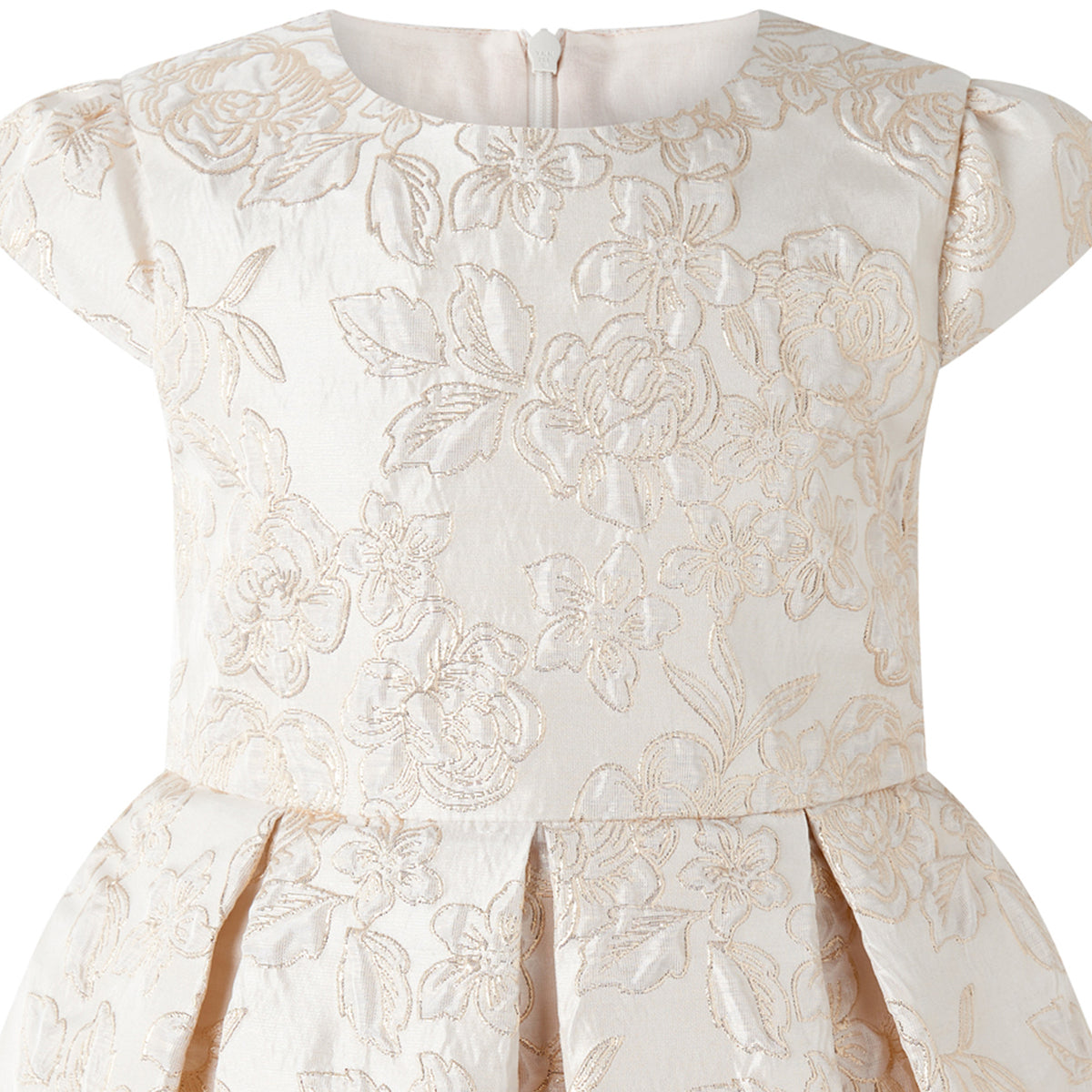 Gold Pleated Damask Party Dress Rachel Riley US