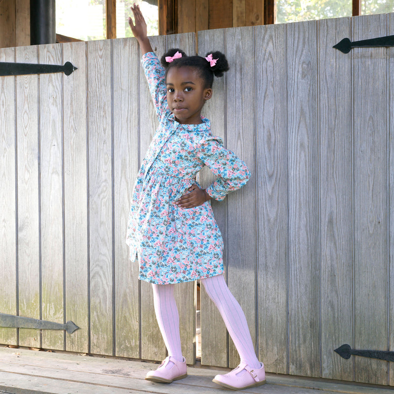 Blue Floral LS Button-front Dress Rachel Riley US