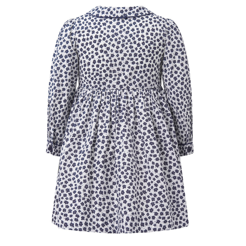 Navy Floral LS Button-front Dress Rachel Riley US