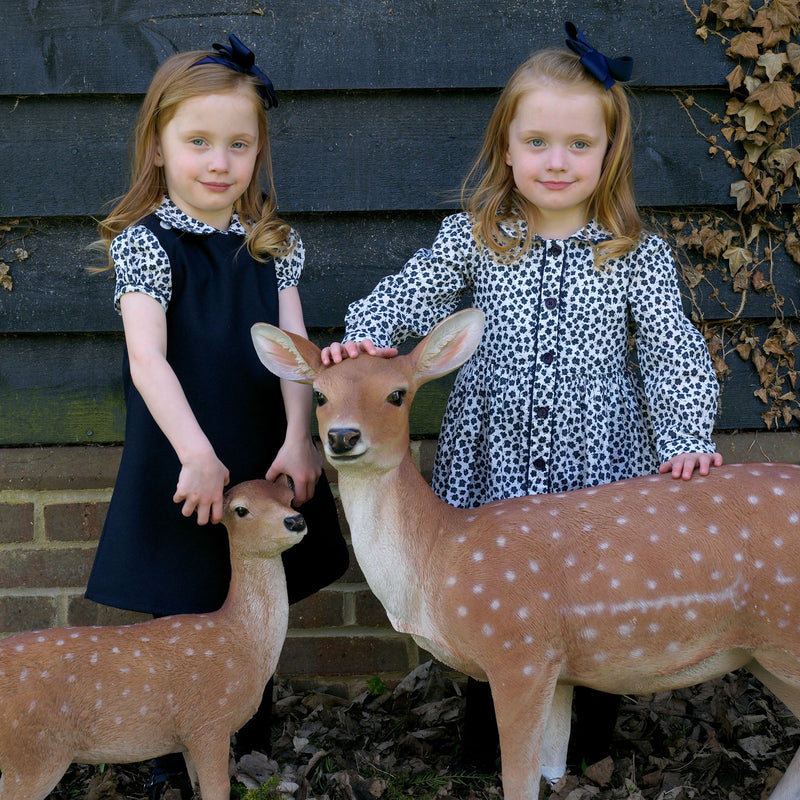 Navy Floral LS Button-front Dress Rachel Riley US