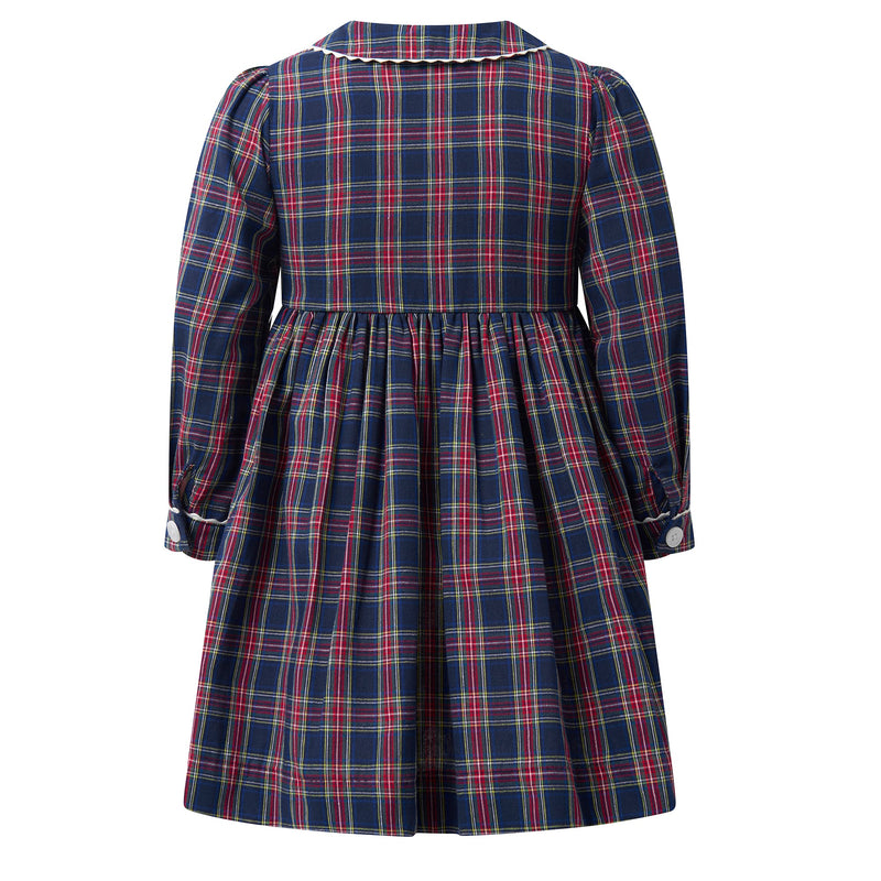 Navy Tartan Button-Front Dress Rachel Riley US