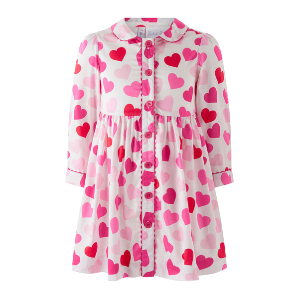 Scatter Heart Button Front Dress