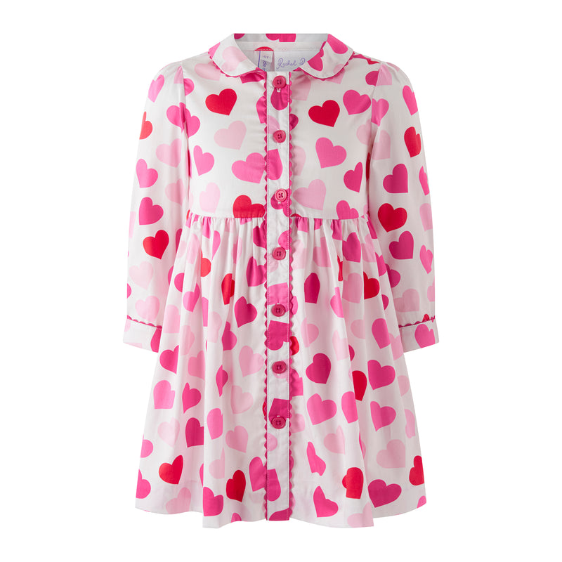 Scatter Heart Button Front Dress