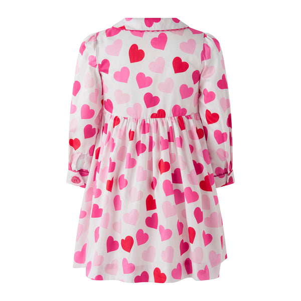 Scatter Heart Button Front Dress