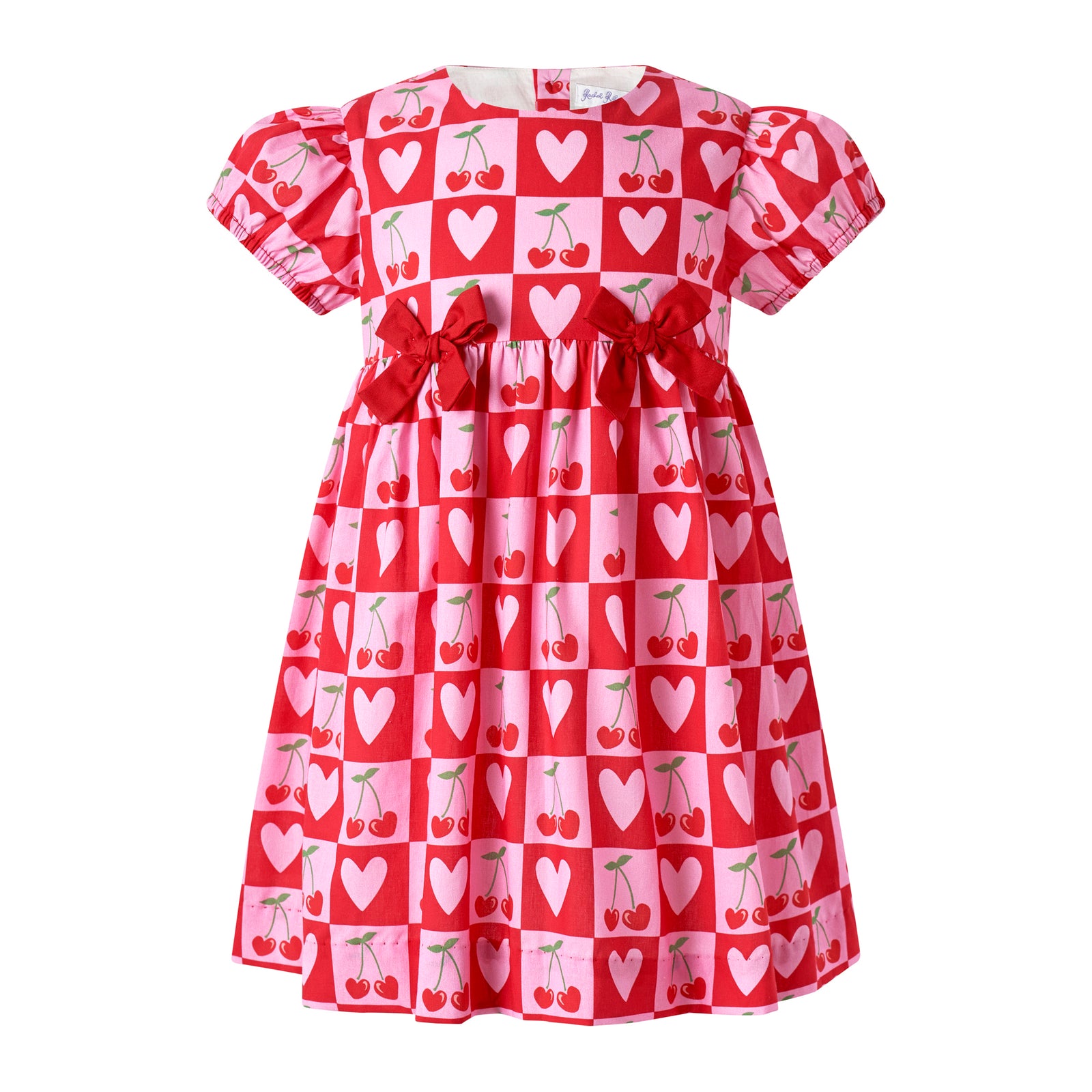 Cherry Heart Bow Dress 2y