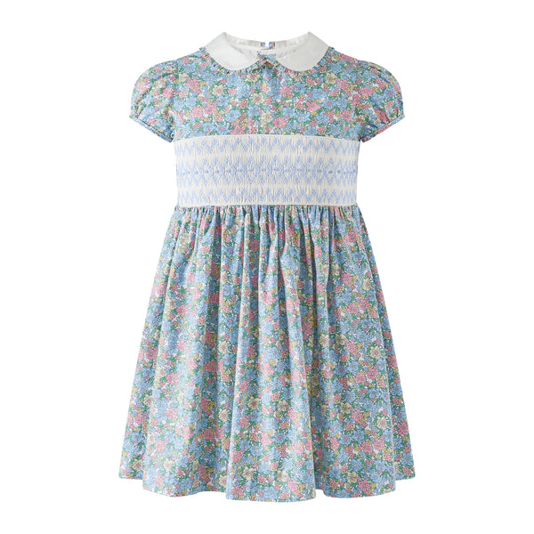 Floral Geometric Smocked Dress Rachel Riley US