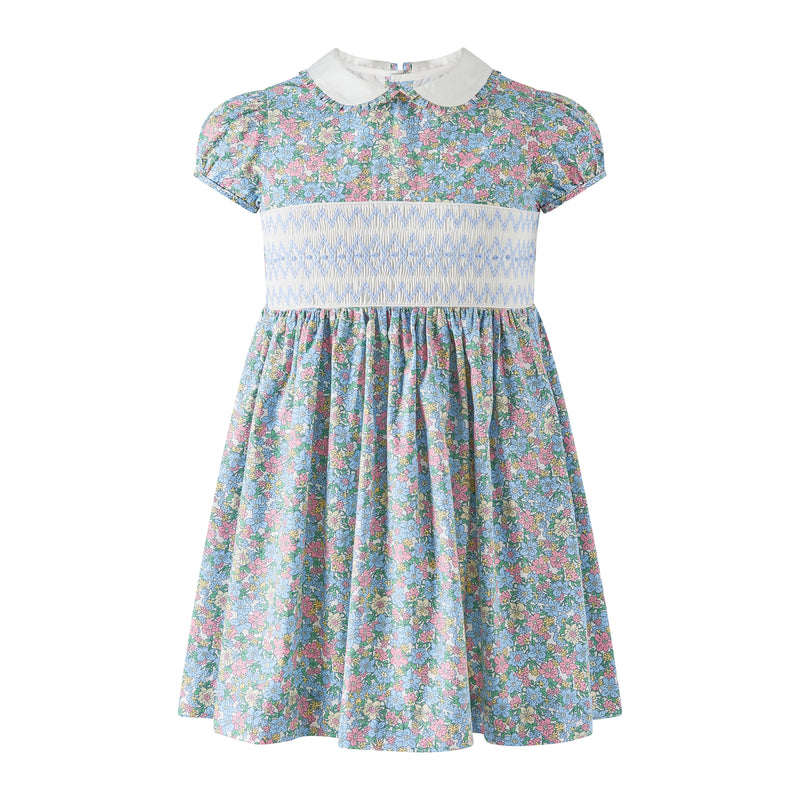 Floral Geometric Smocked Dress Rachel Riley US