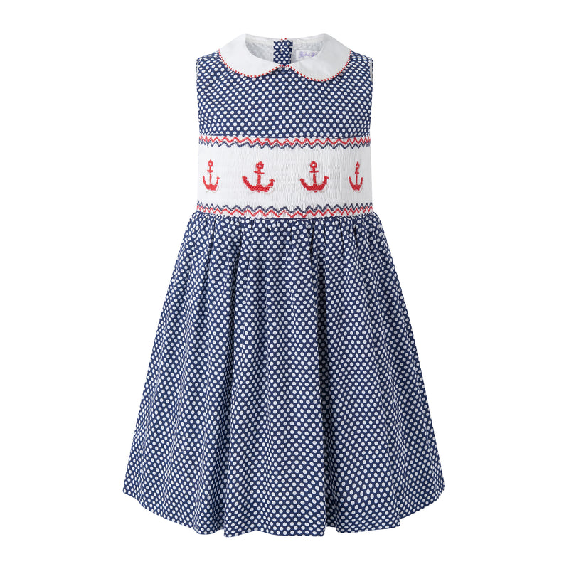 Anchor Smocked Dress 6y