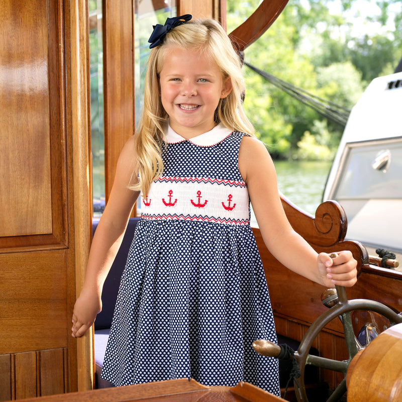 Anchor Smocked Dress – Rachel Riley US