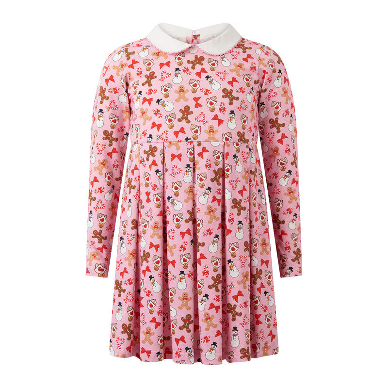 christmas jersey dress Gingerbread 3-4y / pink B-Vanity Tables