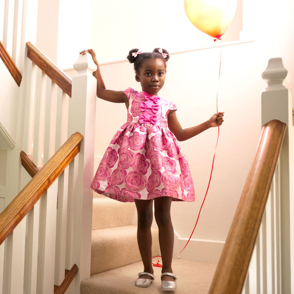 Pink Rose Damask Dress Rachel Riley US