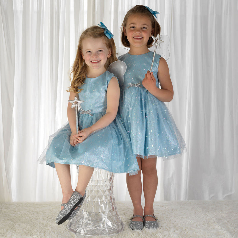 glitter star tulle dress Silver Stars Glitter Glued Tulle Ankle Length Party Dress