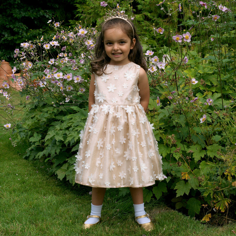 Gold Daisy Tulle Dress Rachel Riley US Gold Daisy Tulle Dress Rachel Riley US