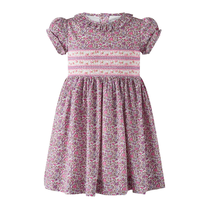 Purple Floral Smocked Dress 4y Purple Floral Smocked Dress 4y