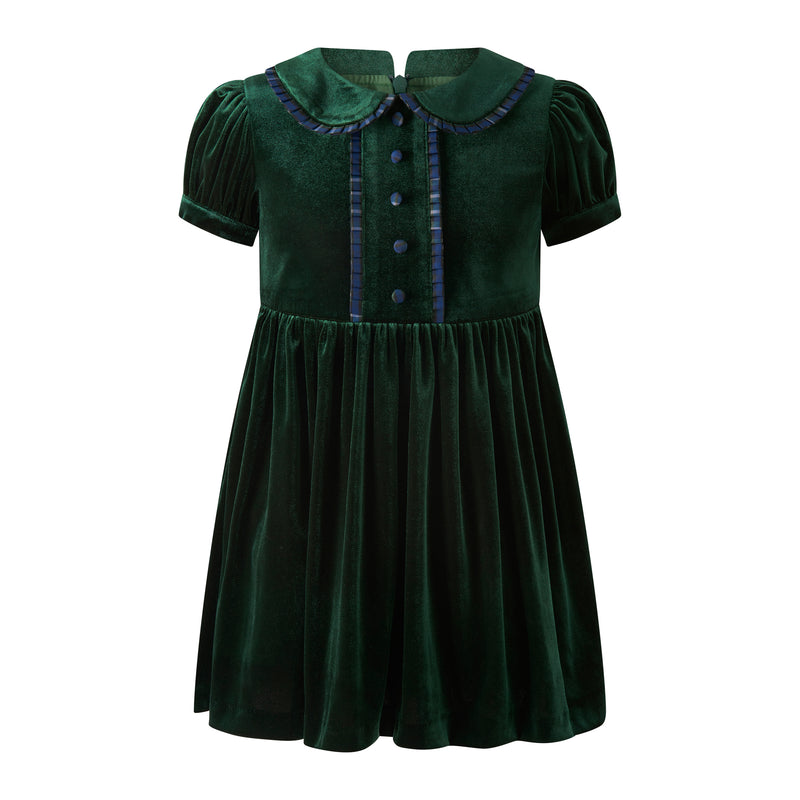 velvet green holiday dress Tartan Trim 6-7y / Green Cap Sleeve Wedding Dress which is usually 7 LuckyShe Girls Christmas Dress Size:2-2-2 (1X-2X-3X)