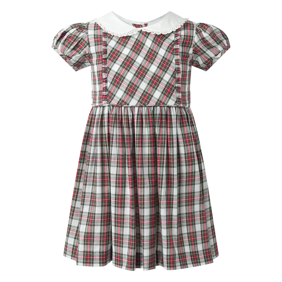 Ivory Tartan Frill Front Dress Rachel Riley US