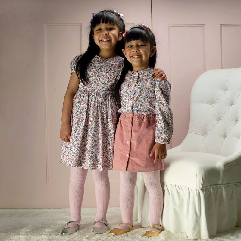 Pink Floral Frill Front Dress Rachel Riley US