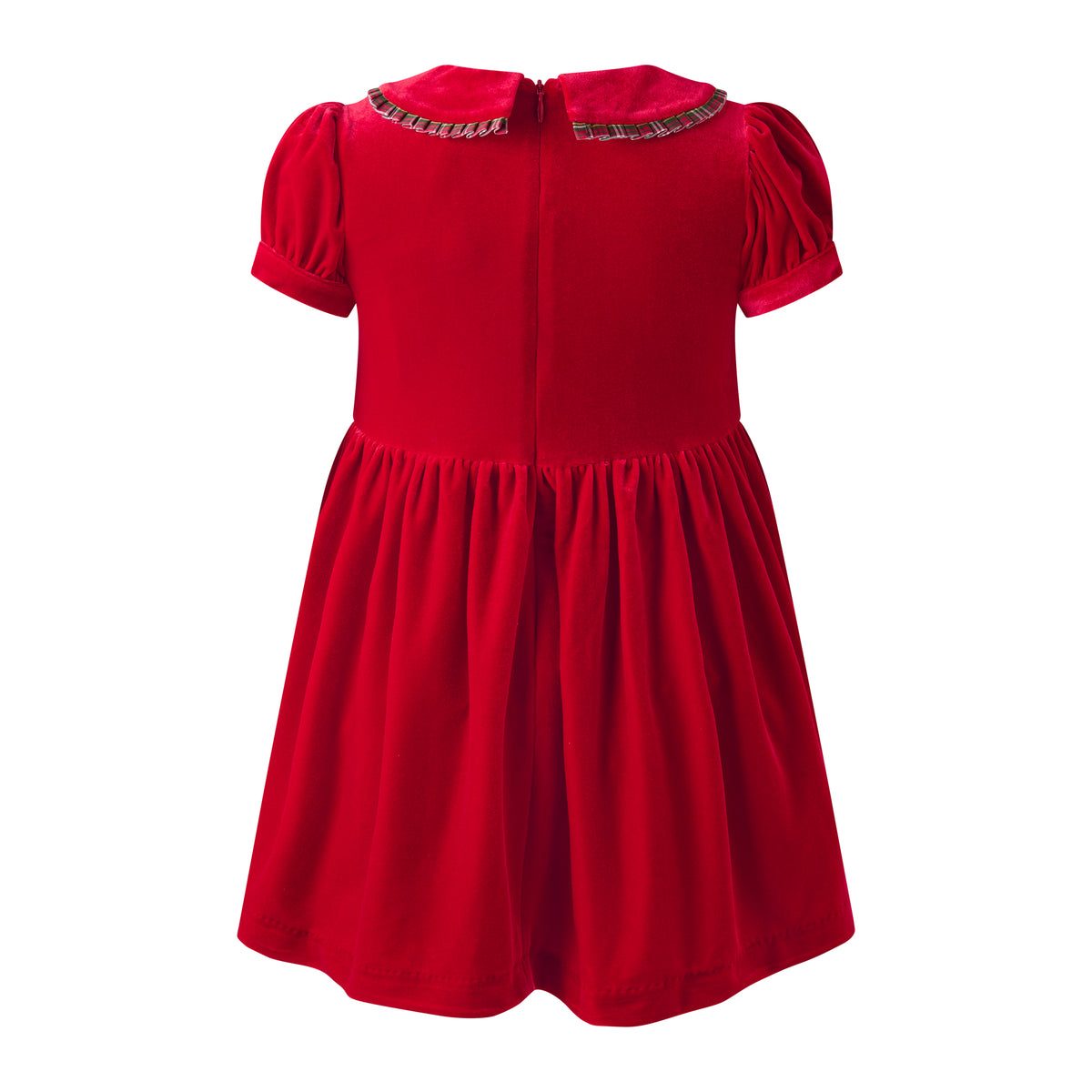 Red Velvet Tartan Trim Dress Rachel Riley US