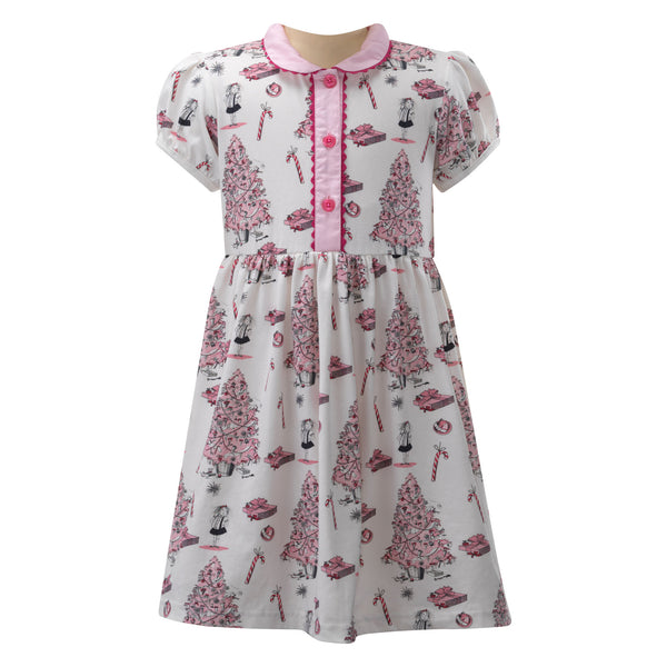 Eloise Christmas Tree Button-Front Dress Rachel Riley US
