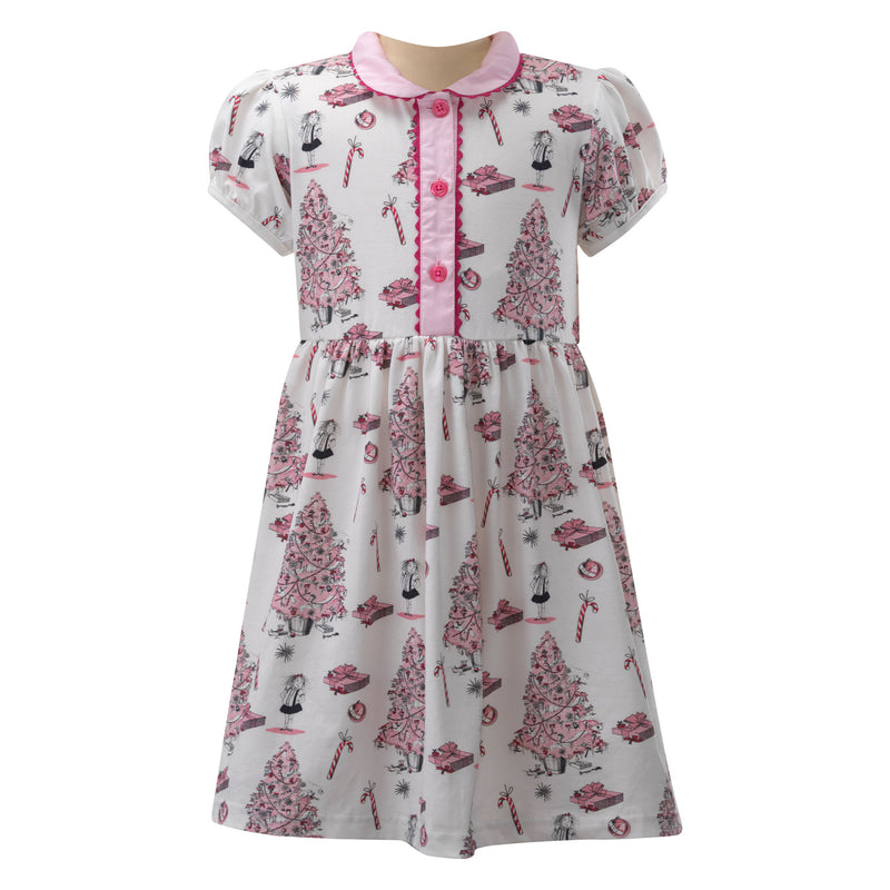 Eloise Christmas Tree Button-Front Dress Rachel Riley US