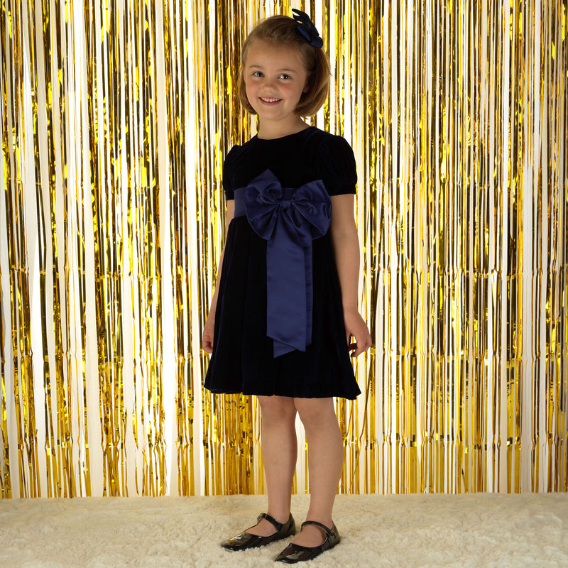 Crushed Velvet Bow Dress 14y Crushed Velvet Bow Dress 14y
