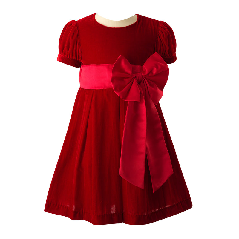 Crushed Velvet Bow Dress 8-10y