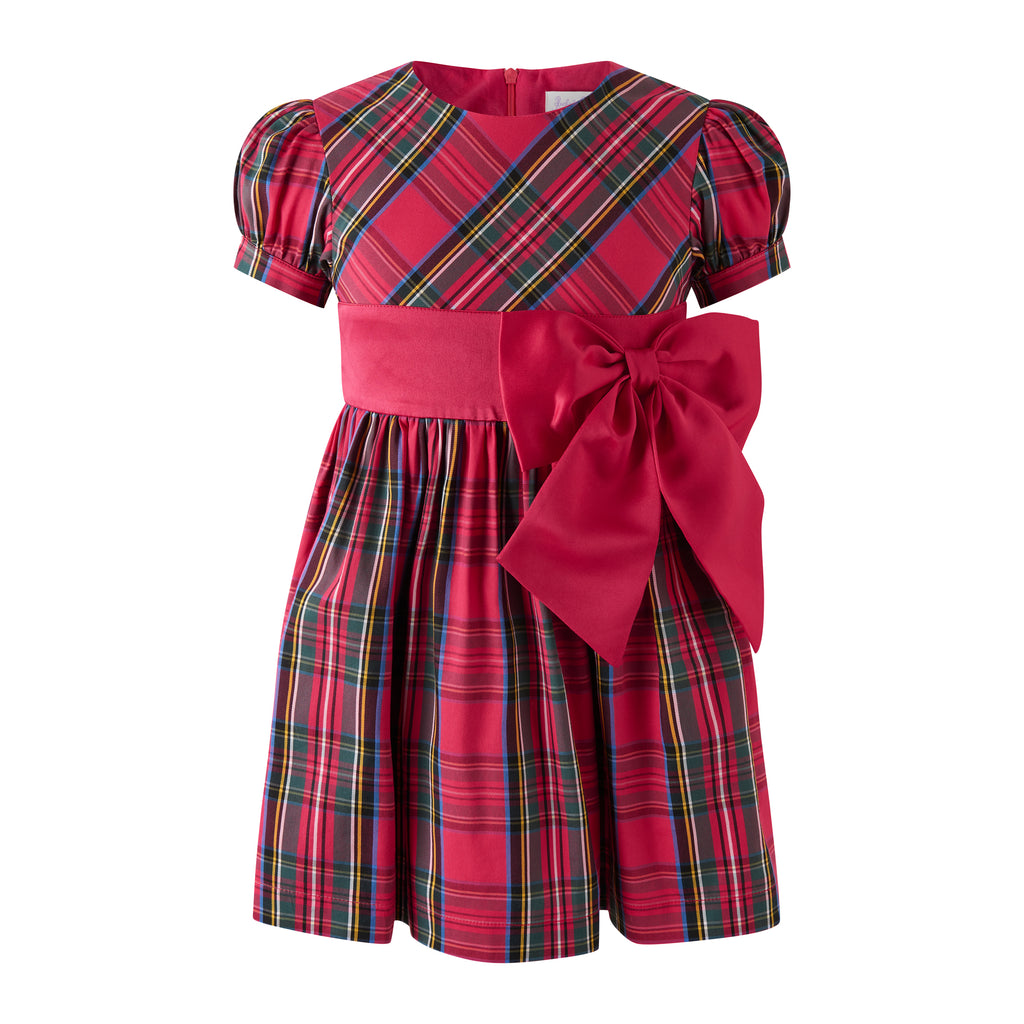 checkered christmas dress Red Tartan Bow 8-10y / Red Tie to close bow Finish & Accent:Birch/White Navy Blue Halter V all_shirts