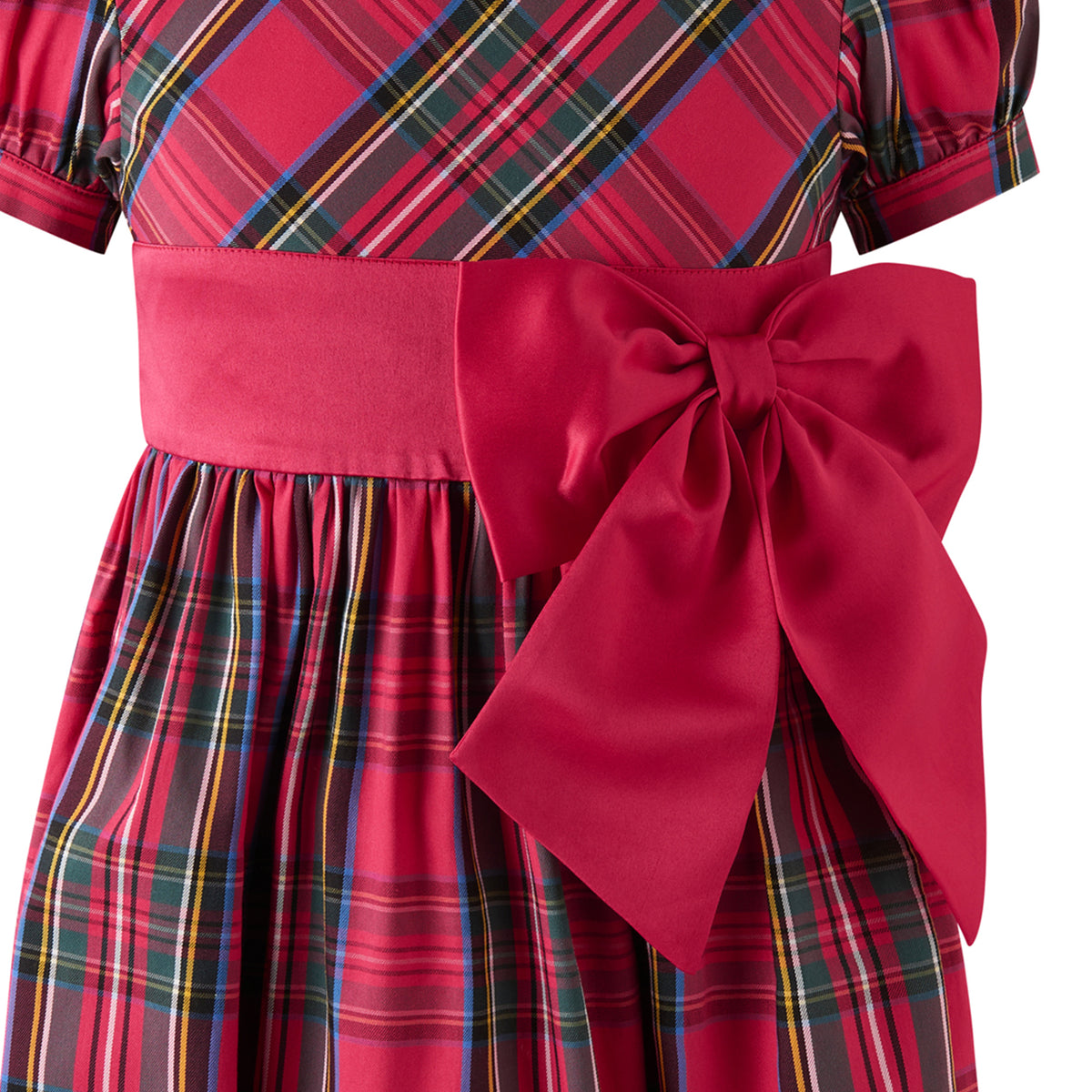 Red Tartan Bow Dress Rachel Riley US