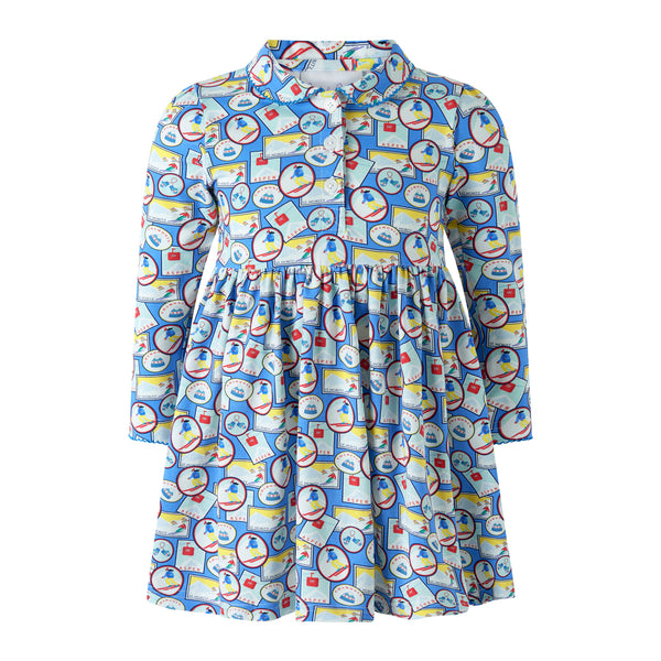 Travel Print Jersey Dress