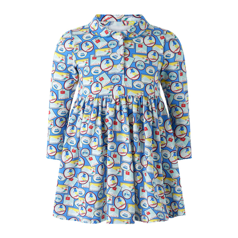 Travel Print Jersey Dress