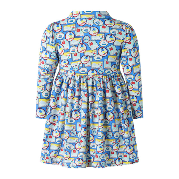 Travel Print Jersey Dress