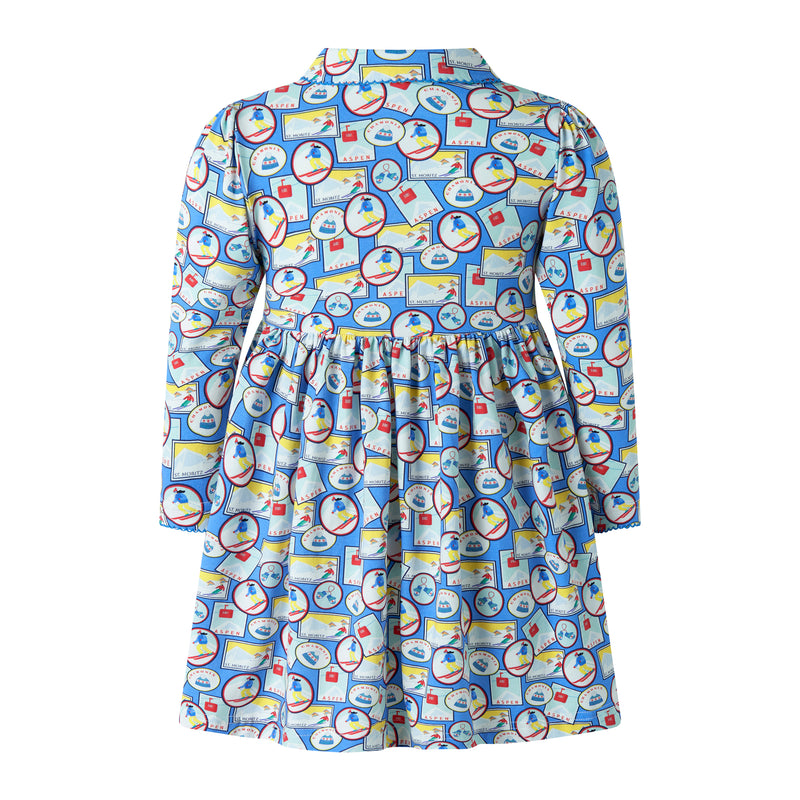 Travel Print Jersey Dress