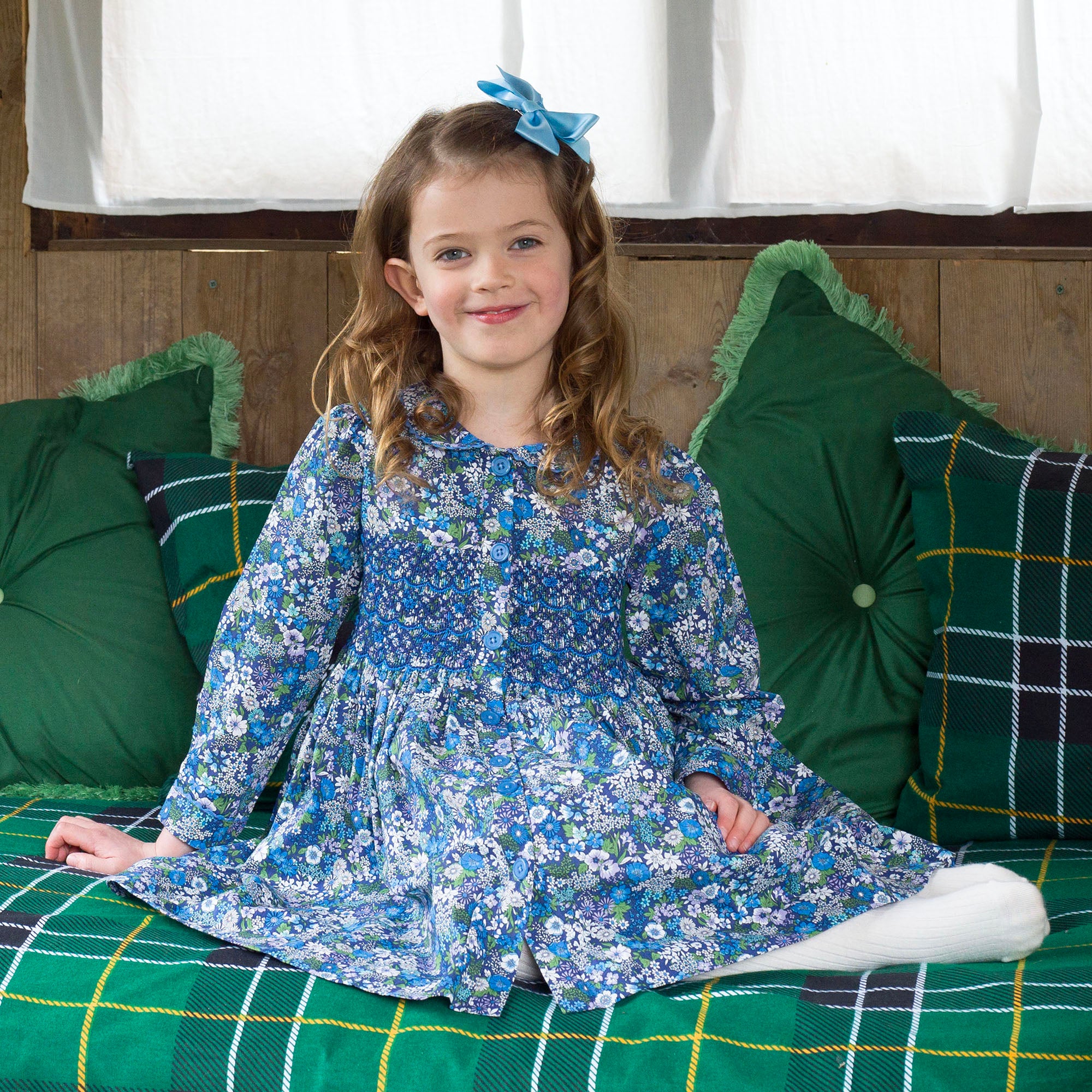 Dahlia Smocked Button-Front Dress