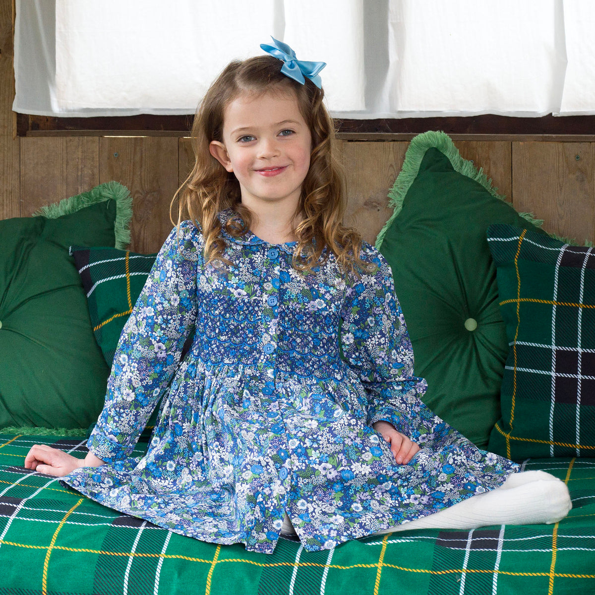 Dahlia Smocked Button-Front Dress Rachel Riley US