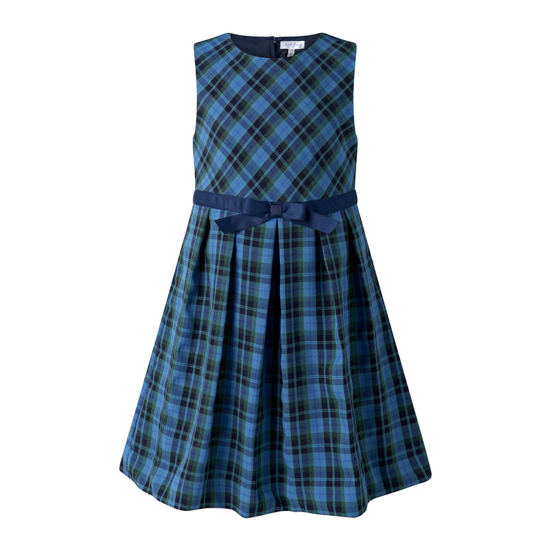 Blue Check Flared Pinafore Rachel Riley US