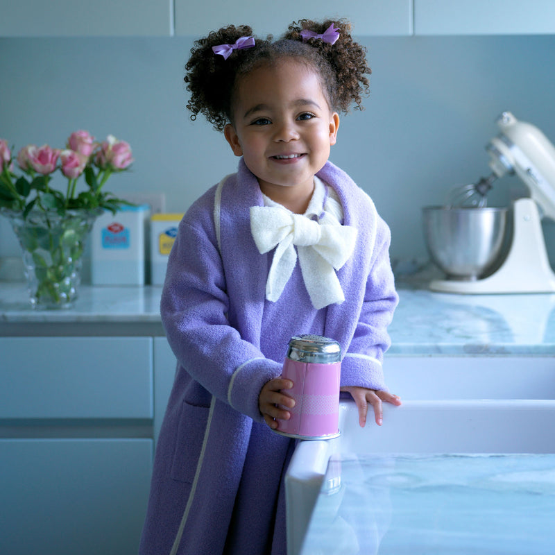 Purple Boucle Knit Longline Cardigan Rachel Riley US