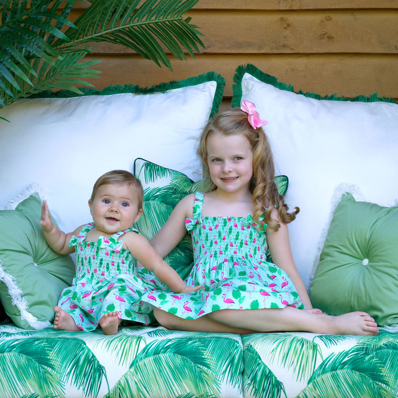 Green Flamingo Sundress 2y